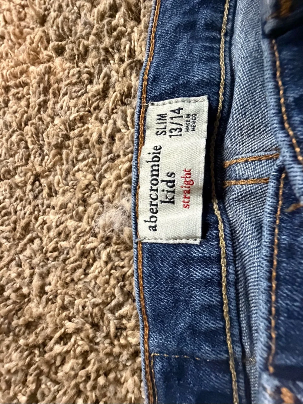 abercrombie kids dark blue skinny jeans with light wash